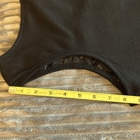 Sequined front tank top; 24.5” long, back is 3.75” longer. Poly/nylon/spandex - Picture 6 of 6